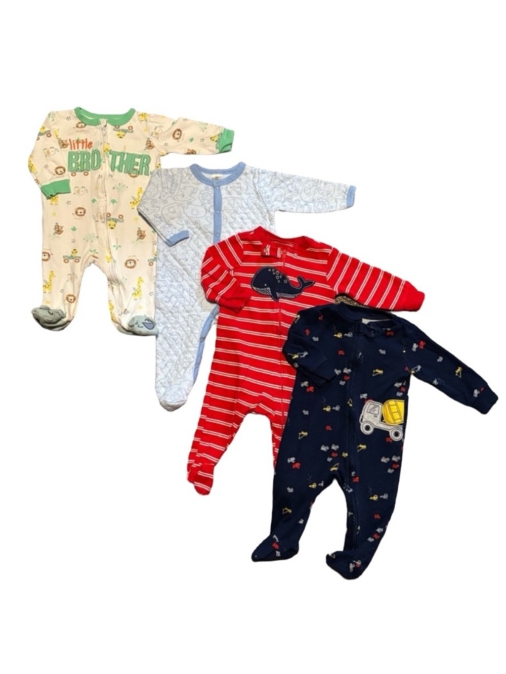 Koala Kids Simple Joys Colorful Footies Sleepers One Piece Set 4-piece Lot 3-6mo